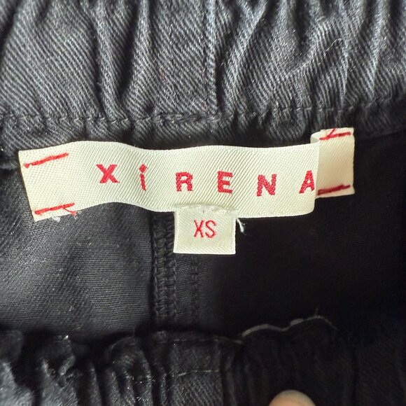 Xirena SIde Striped Track Pants Tapered Cropped Cotton Twill Black Red Size XS - Picture 3 of 6